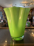 10” Vintage Green Murano Vase