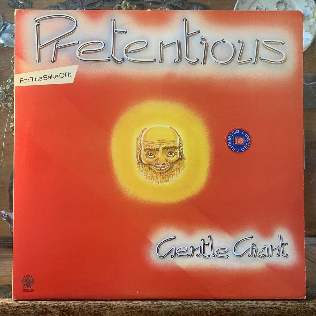 Gentle Giant Pretentious ORIGINAL SPACESHIP UK Vertigo LP Rare Import Sticker