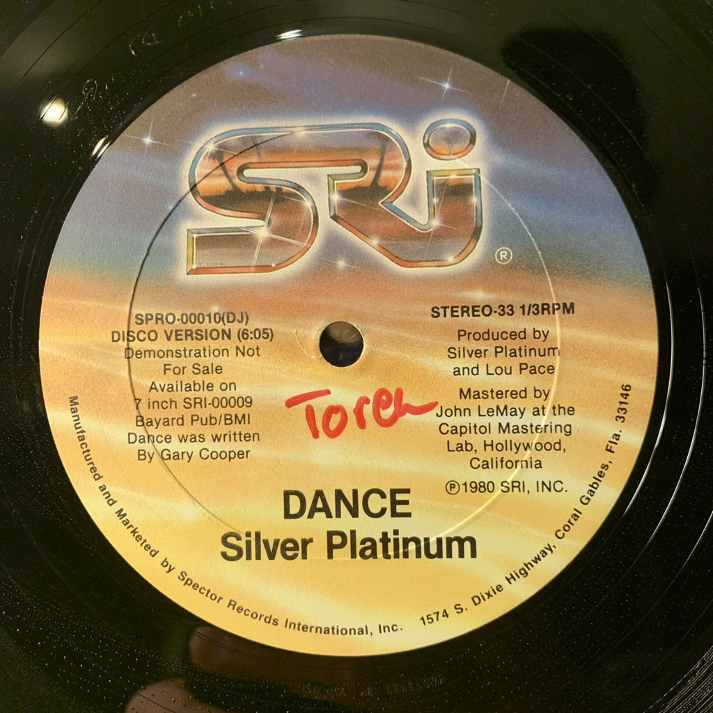 Silver Platinum ‎– Dance -  Spector Records International ‎- 12” Promo - NM+