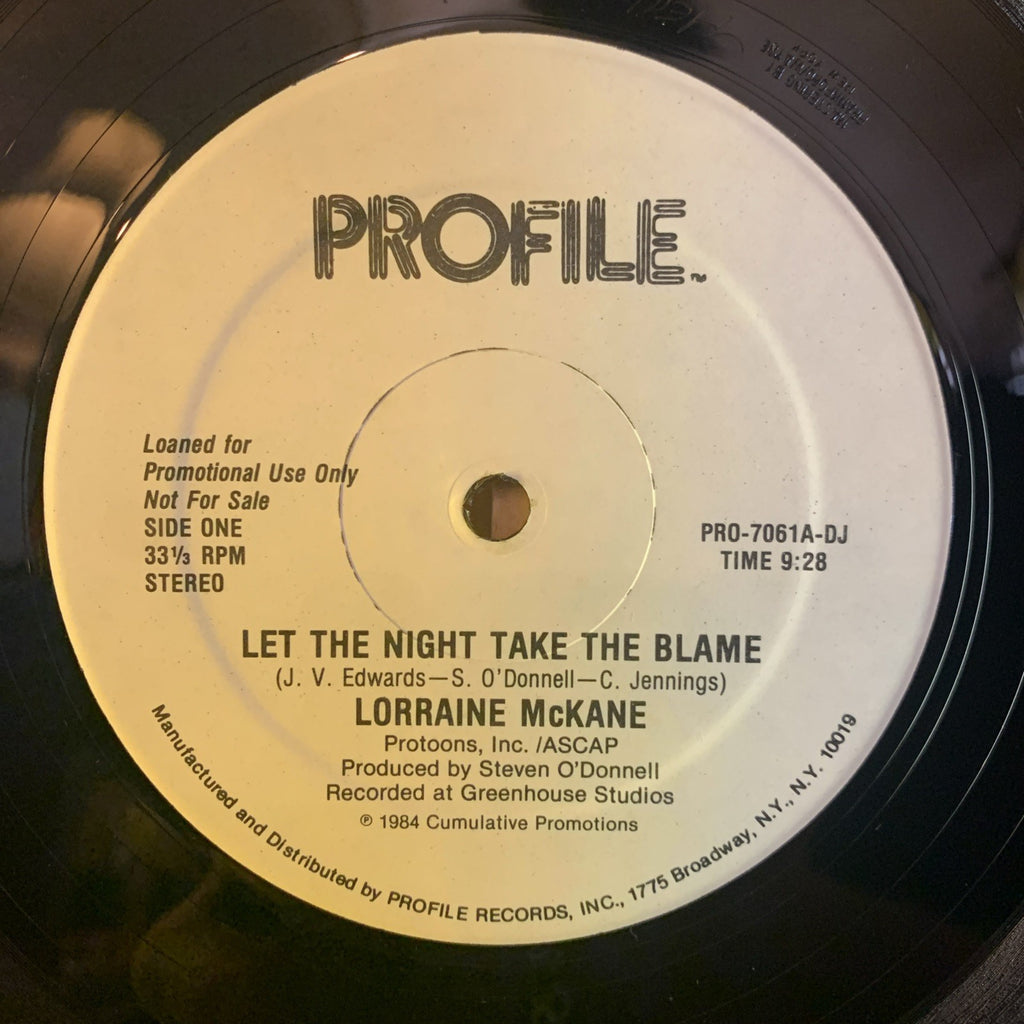Lorraine McKane ‎– Let The Night Take The Blame - 12” PROMO - EX/NM