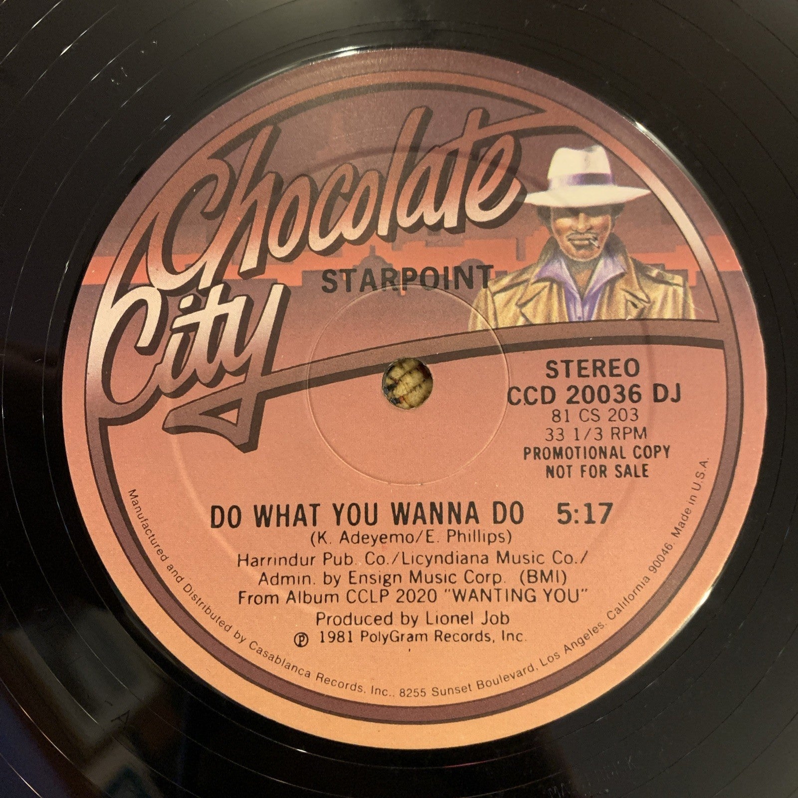 Starpoint ‎– Do What You Wanna Do -  Chocolate City ‎ - 12” Promo - NEAR MINT+