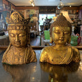 Pair Of Early 20th Century 8” Cast Iron Buddha Statues