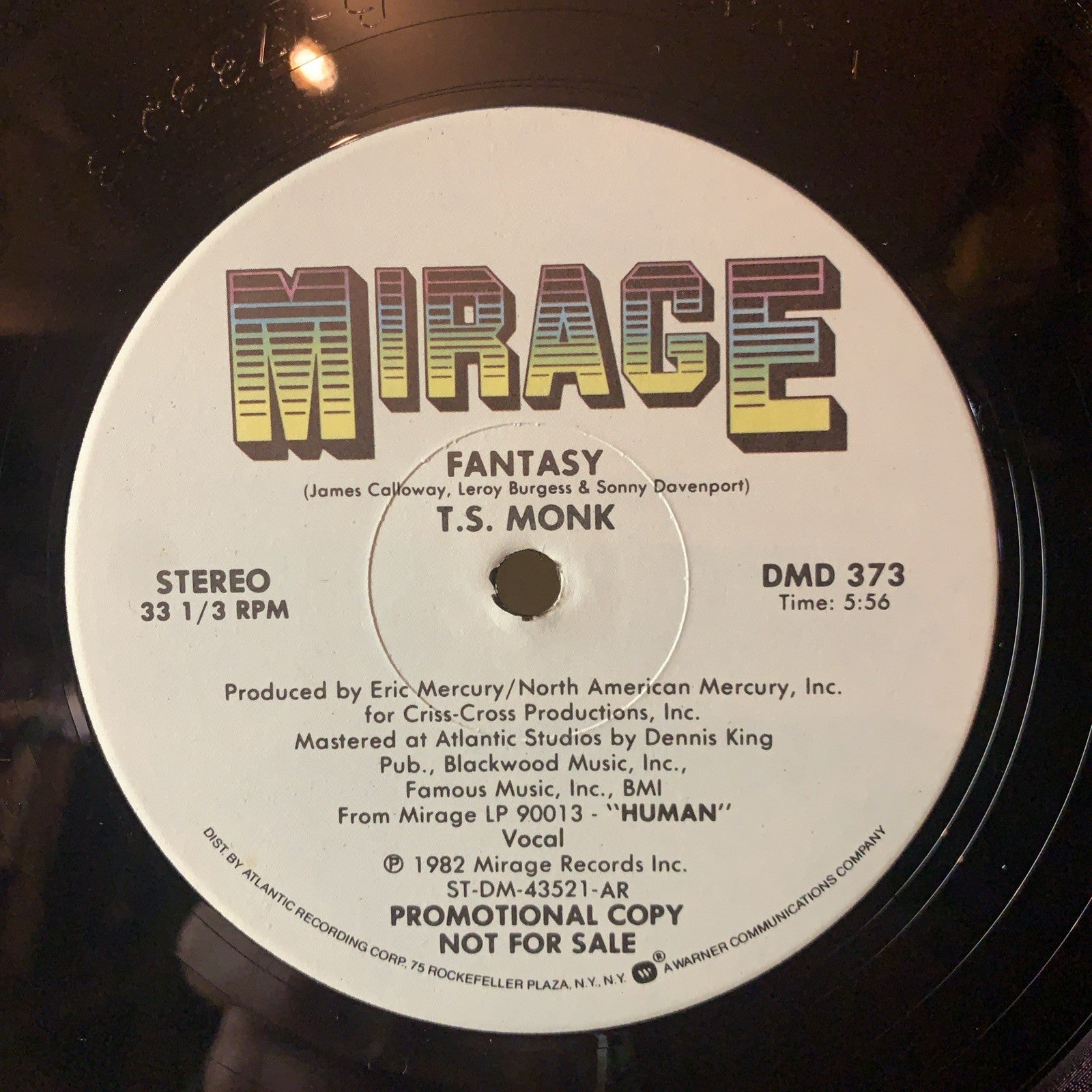 T.S. Monk – Fantasy -  Mirage (2) ‎– DMD 373 - 12” Promo - NEAR MINT+