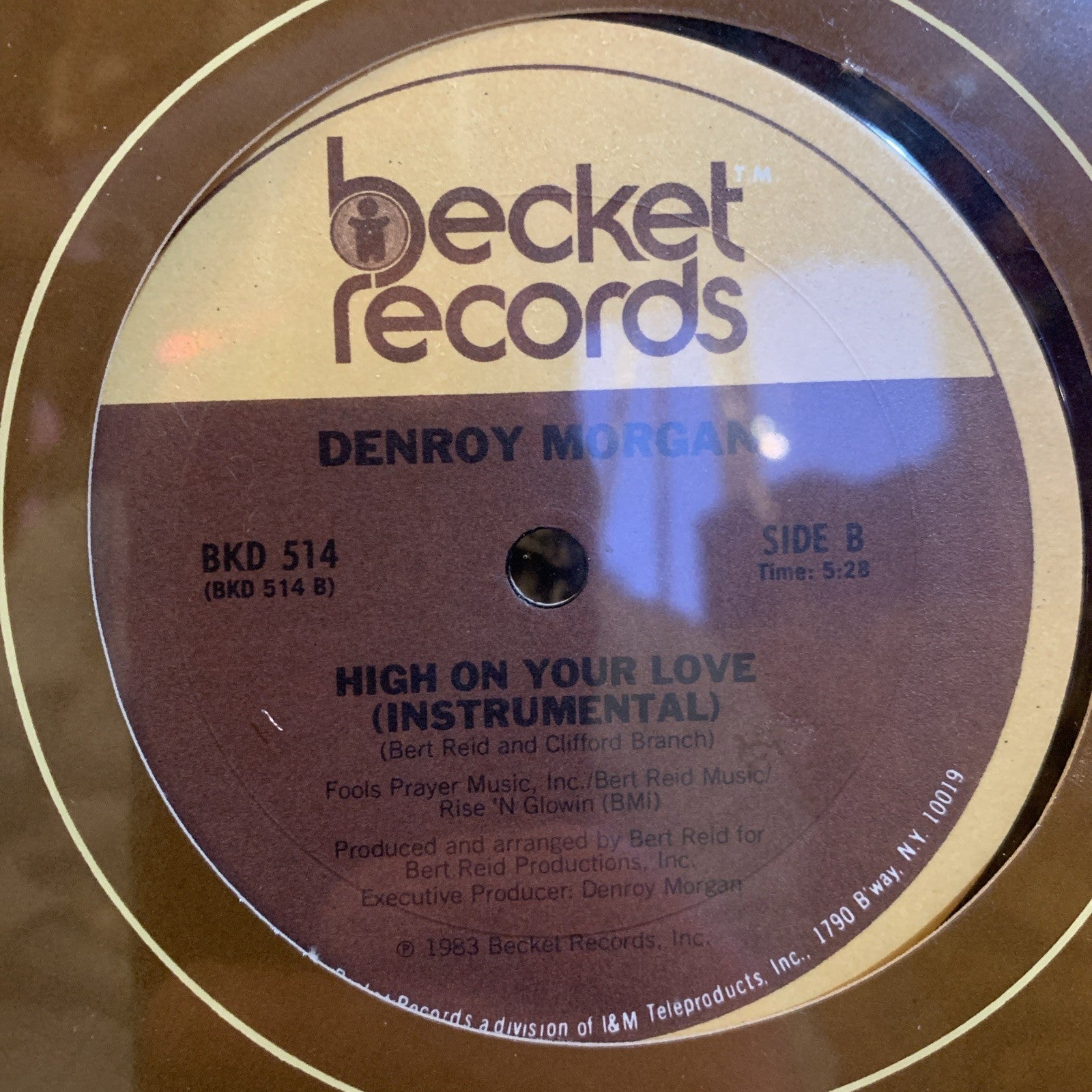 Denroy Morgan – High On Your Love - Becket Records – BKD 514 - 12” Promo SEALED
