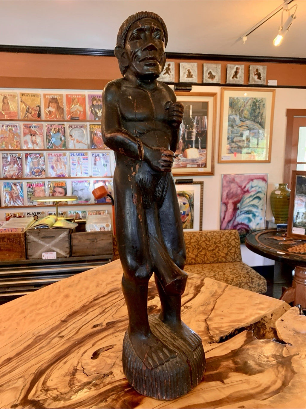 African Tribal Head Hunter Phallic Sculpture - 28” - ‘Long Dong’
