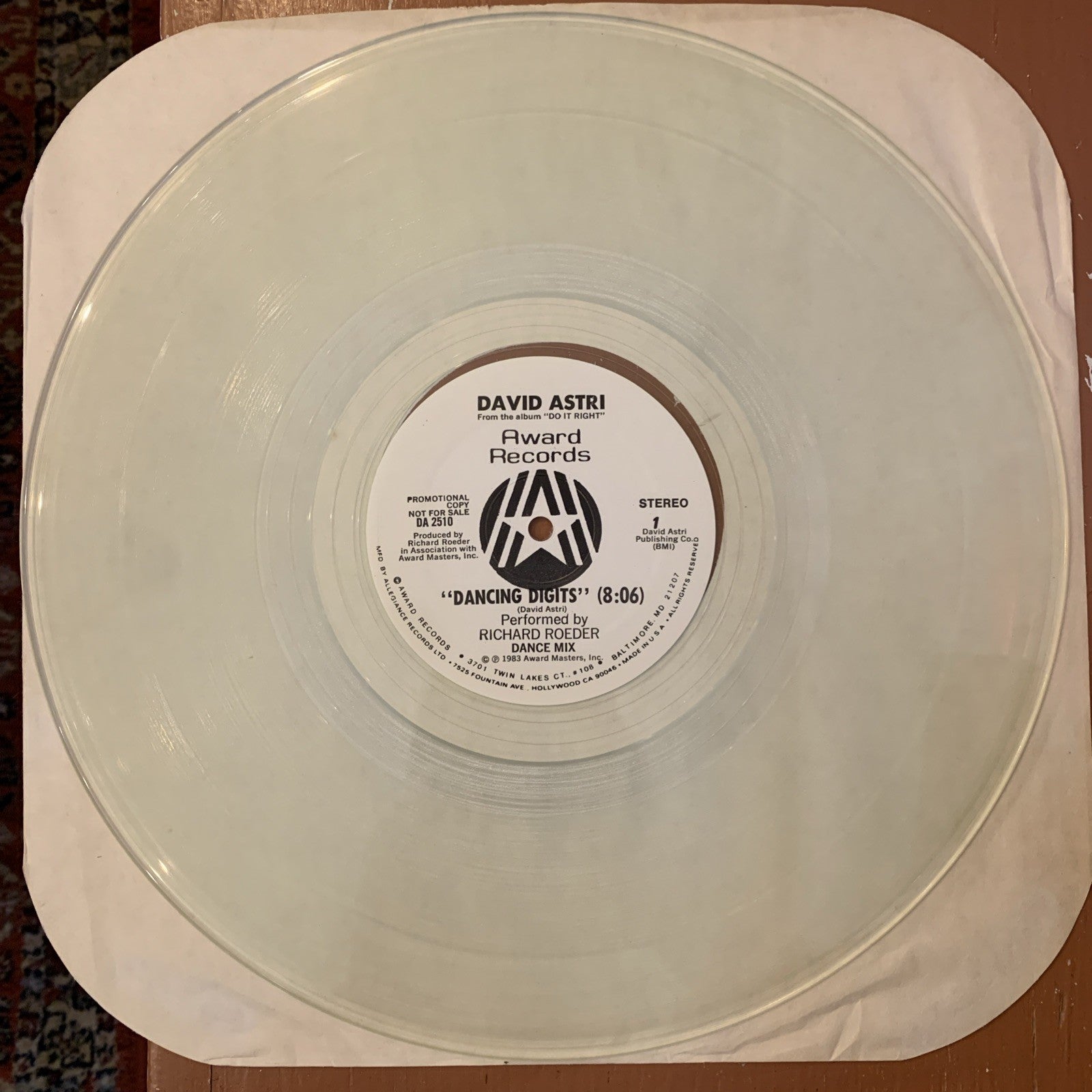 David Astri ‎– Dancing Digits -  Award Records ‎– DA 2510 - 12” Single - NM+