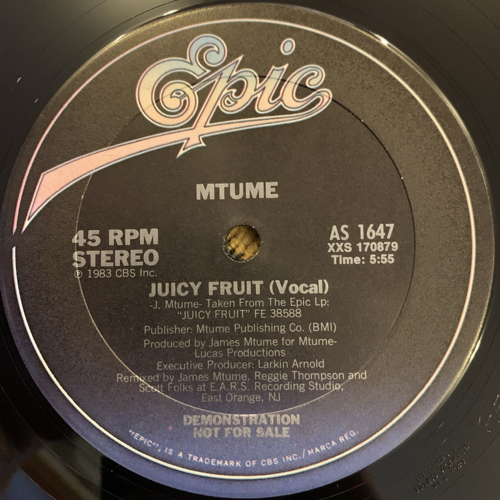 Mtume ‎– Juicy Fruit -  Epic ‎– AS 1647 - 12” Promo - NEAR MINT+