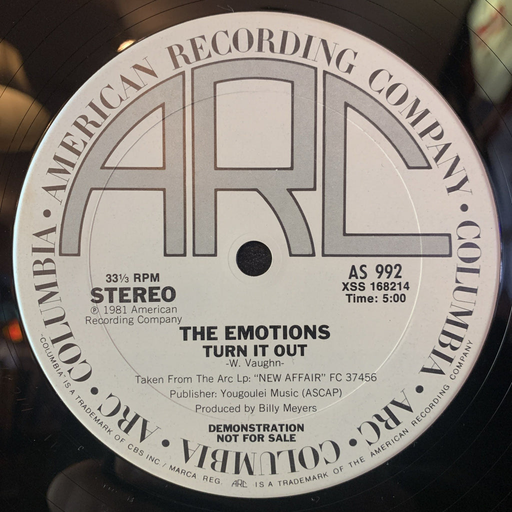 The Emotions / Afterbach – Turn It Out / It's You - ARC – AS 992 - 12” Promo NM