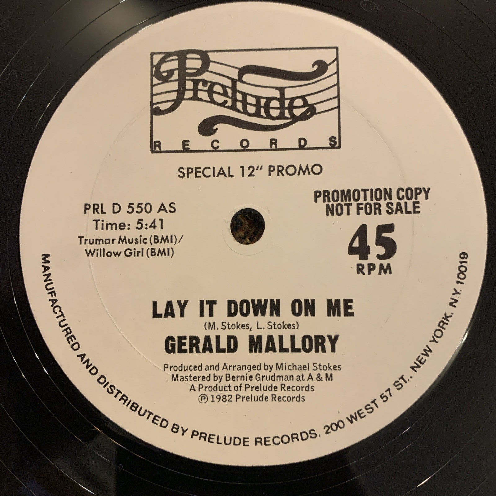 Gerald Mallory ‎– Lay It Down On Me -  Prelude Records ‎– PRL D 550 - NEAR MINT+