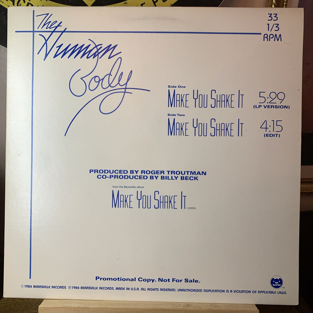 The Human Body – Make You Shake It - Bearsville ‎– PRO-A-2143 - Promo - NM (M-)