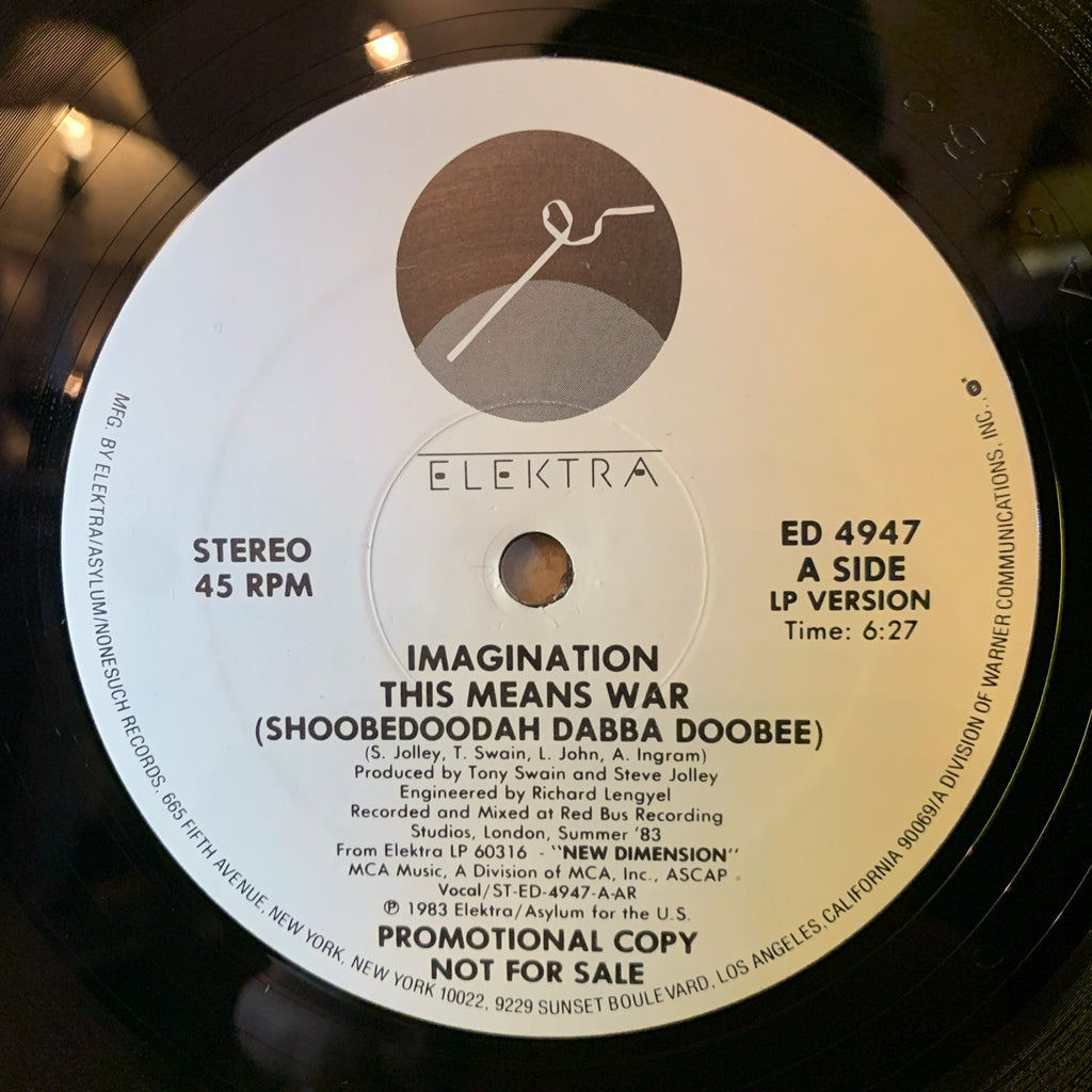 Imagination ‎– This Means War (Shoobedoodah Dabba Doobee) - 12” Promo - NM (M-)