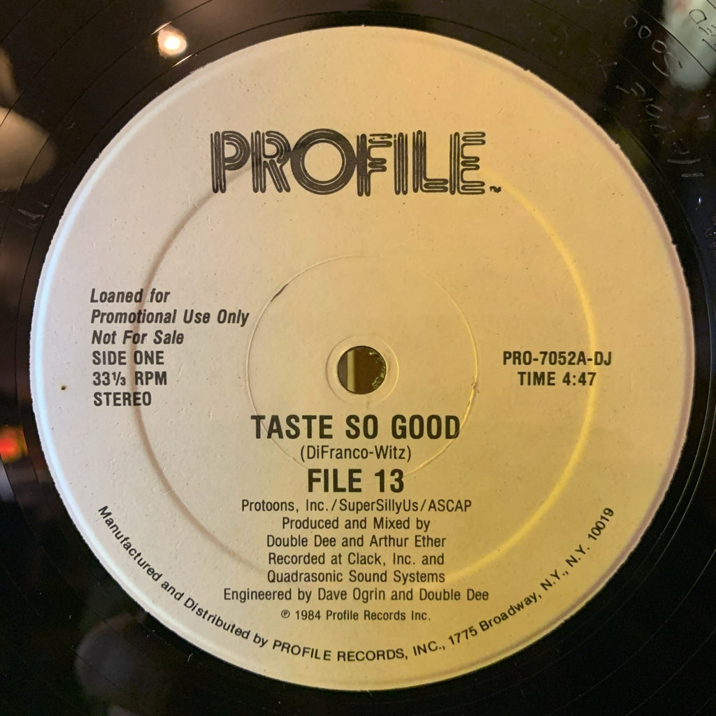 File 13 – Taste So Good - Profile Records – PRO-7052 DJ - 12” Promo - NM (M-)