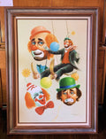 Hoppin Sad Clown Painting - Signed Original - Original Frame - Ca. 1960