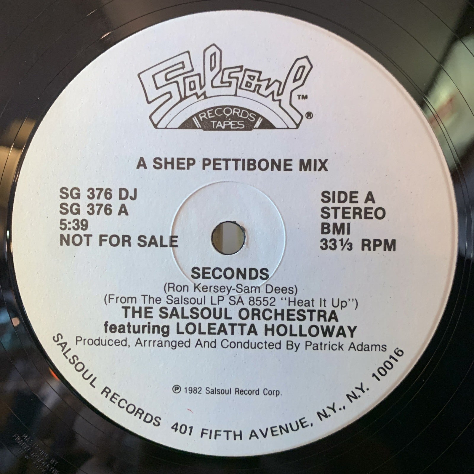 The Salsoul Orchestra Featuring Loleatta Holloway ‎– Seconds - 12” Promo - NM