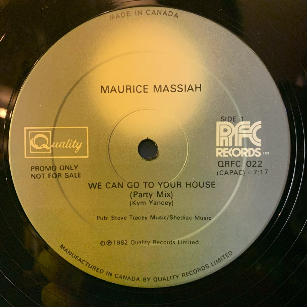 Maurice Massiah ‎– We Can Go To Your House -  Quality ‎– QRFC 022 - 12” Promo NM