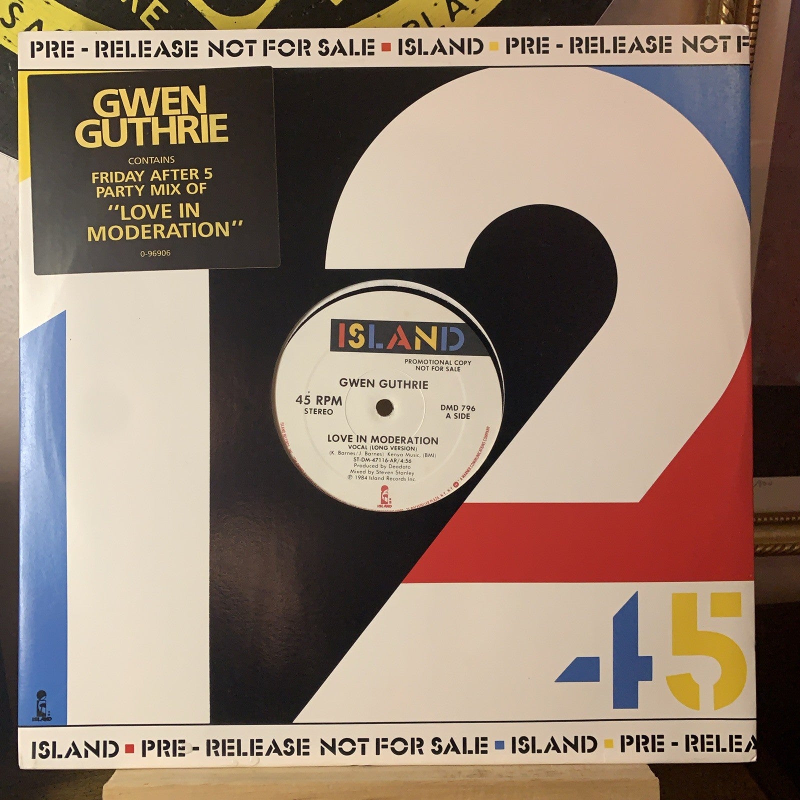 Gwen Guthrie – Love In Moderation - Island Records – DMD 796 - Promo - NM (M-)