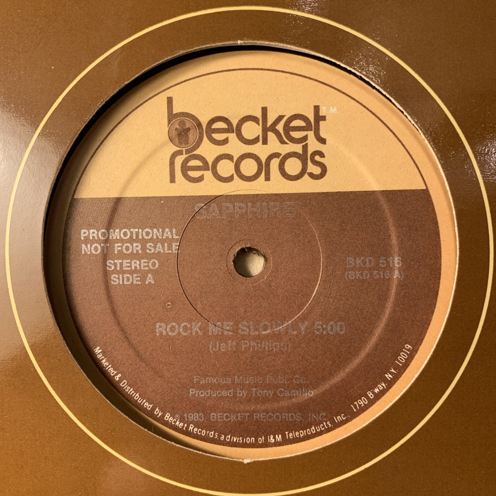 Sapphire – Rock Me Slowly / Make Love To The Music - 12” Promo - NEAR MINT+