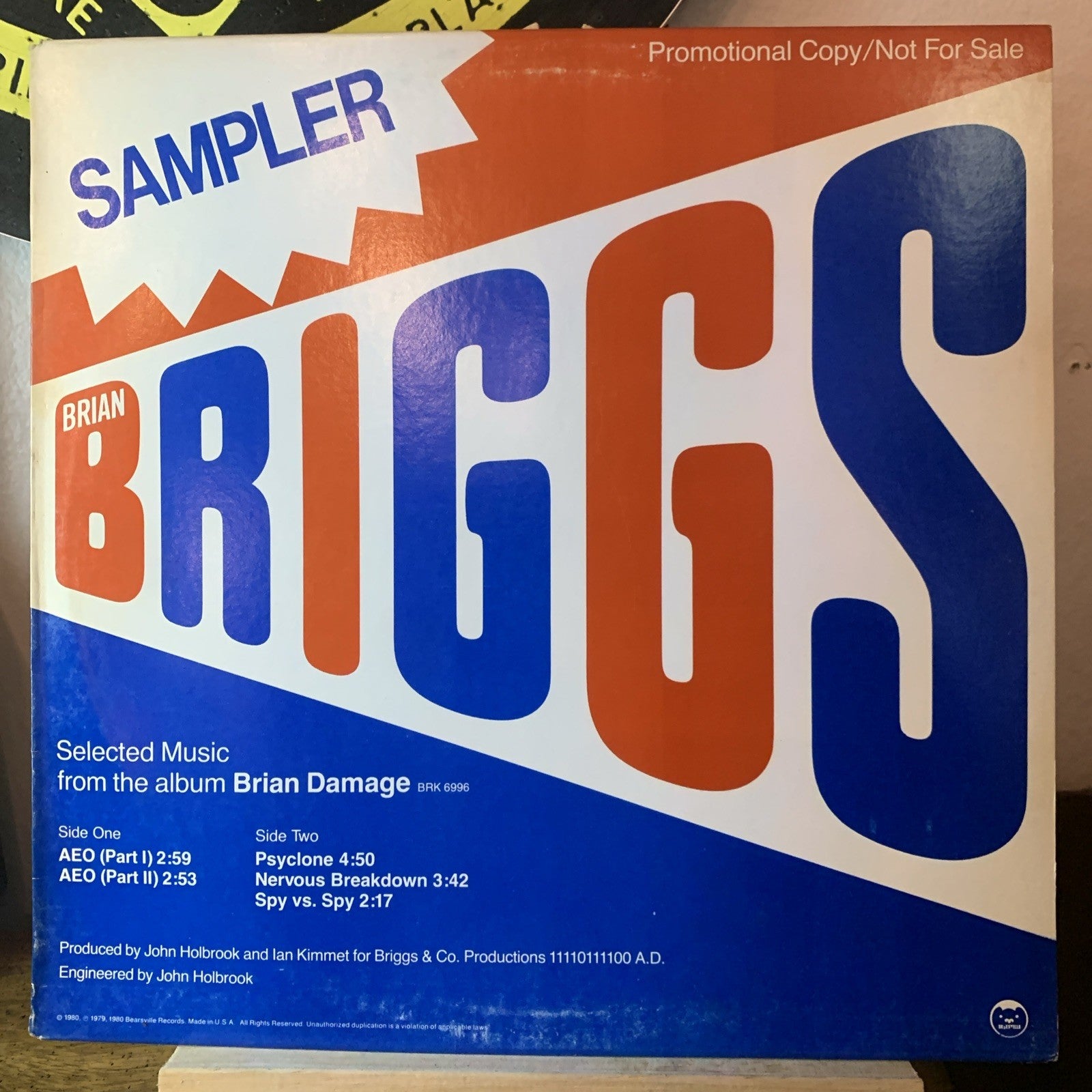 Brian Briggs ‎– Special Sampler (Selected Music From Brian Damage) - PROMO - NM