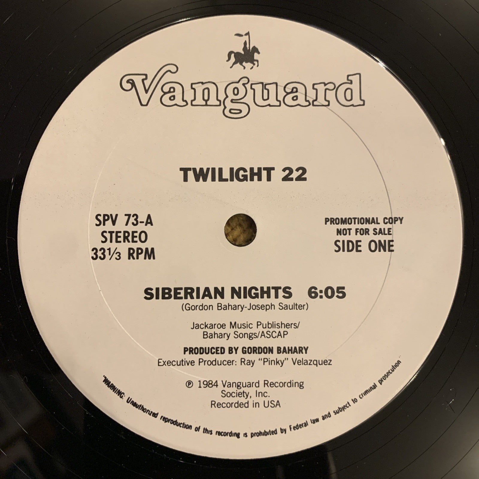 Twilight 22 ‎– Siberian Nights -  Vanguard ‎– SPV 73 - 12” WL Promo - NEAR MINT+