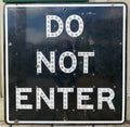 Original 1950s Porcelain DO NOT ENTER Freeway Sign With Reflectors