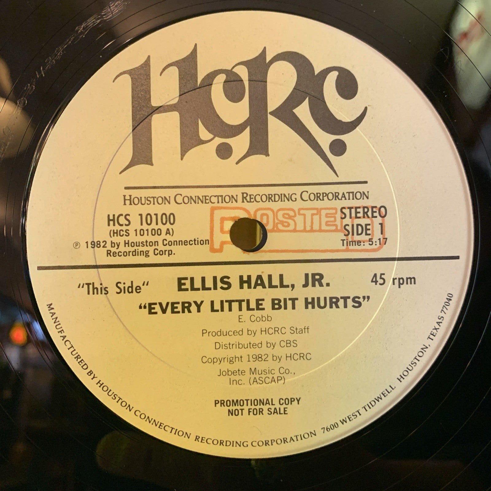 Ellis Hall, Jr.* – Every Little Bit Hurts / Back It Up (Try It Again) NEAR MINT