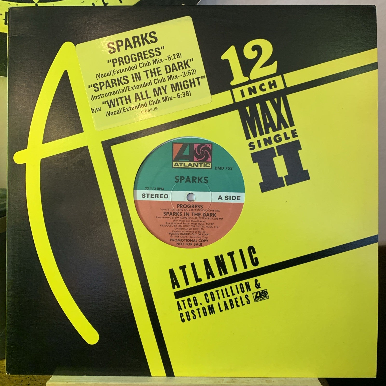 Sparks ‎– Progress - Atlantic – DMD 753 - 12” Promo - Hype - NM/NM