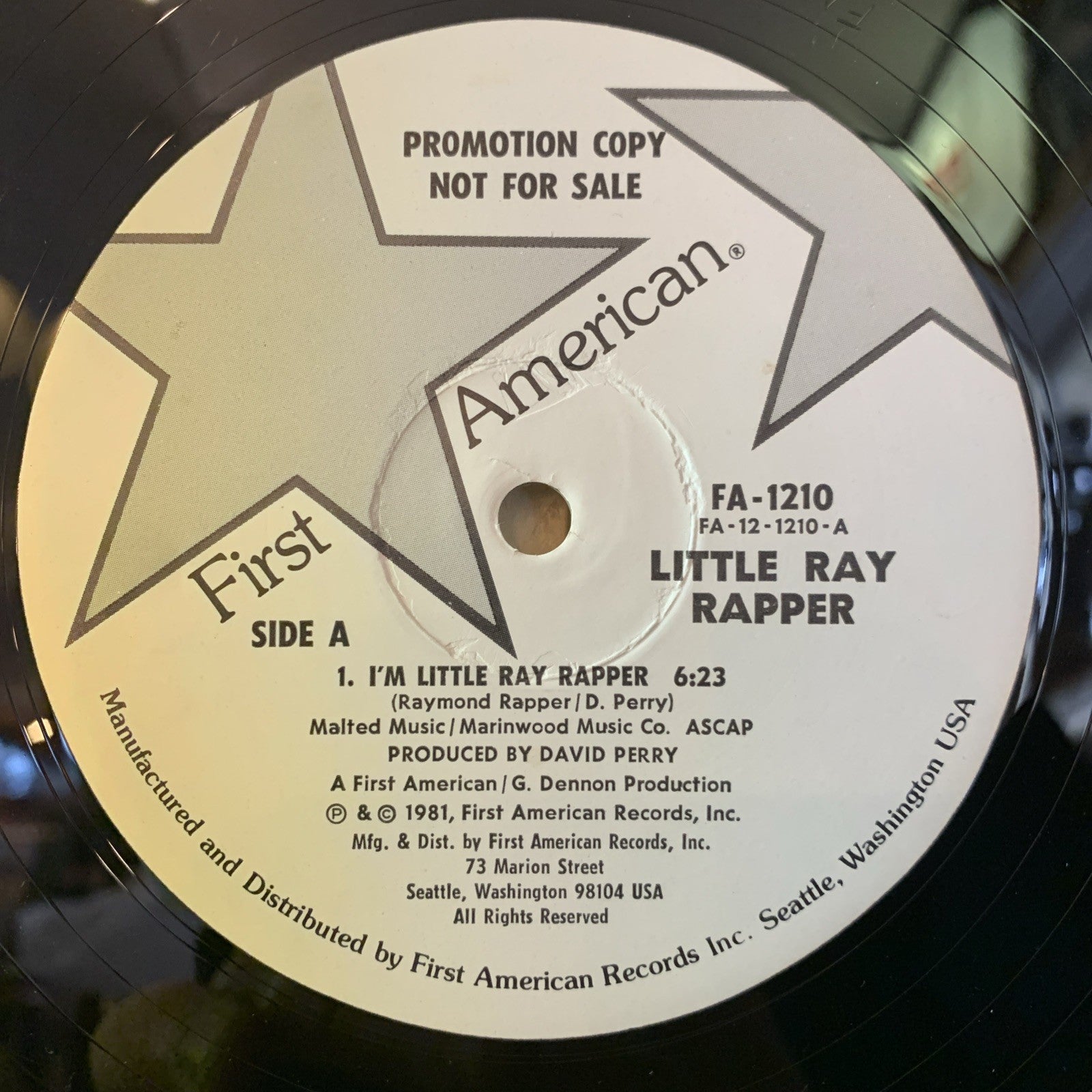 Little Ray Rapper ‎– I'm Little Ray Rapper -  First American ‎– FA-1210 - NM/NM