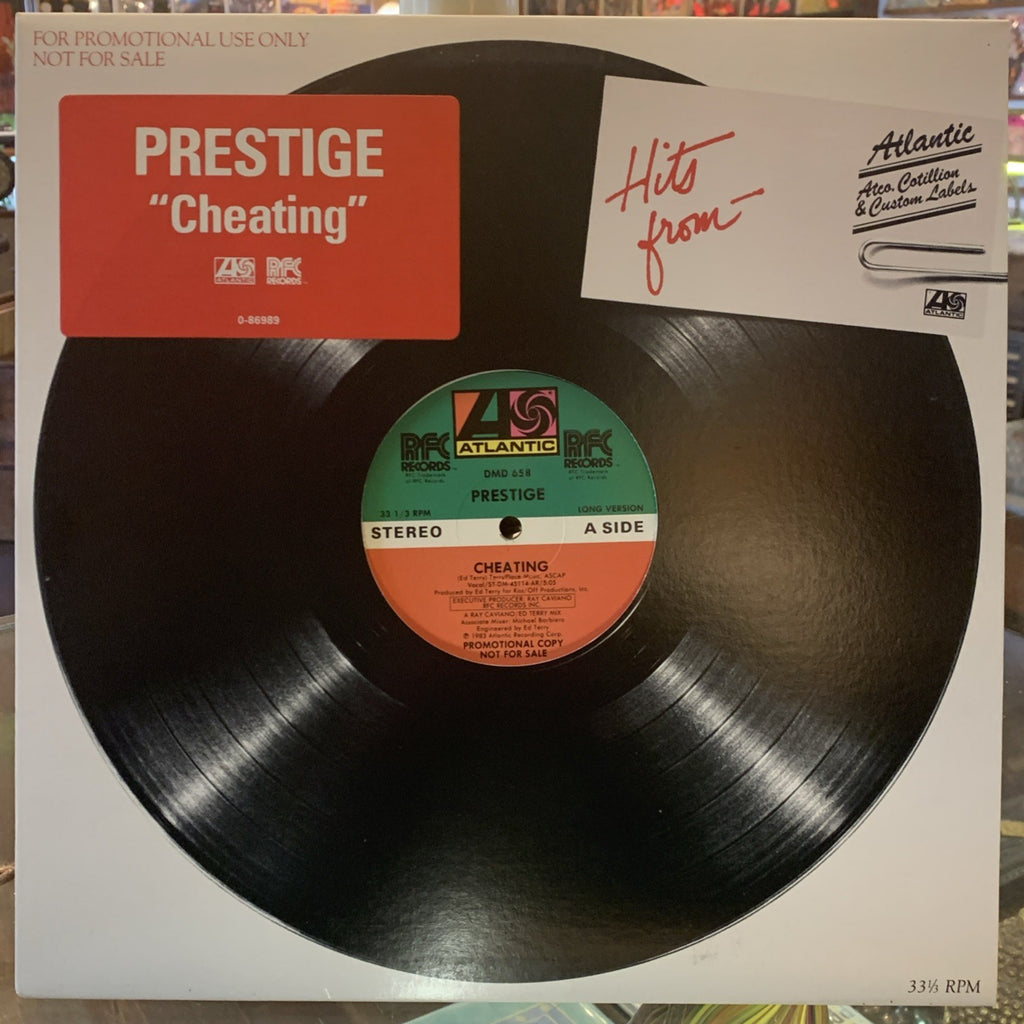 Prestige ‎– Cheating -  Atlantic ‎– DMD 658 - Hype Sticker - Promo - NM+