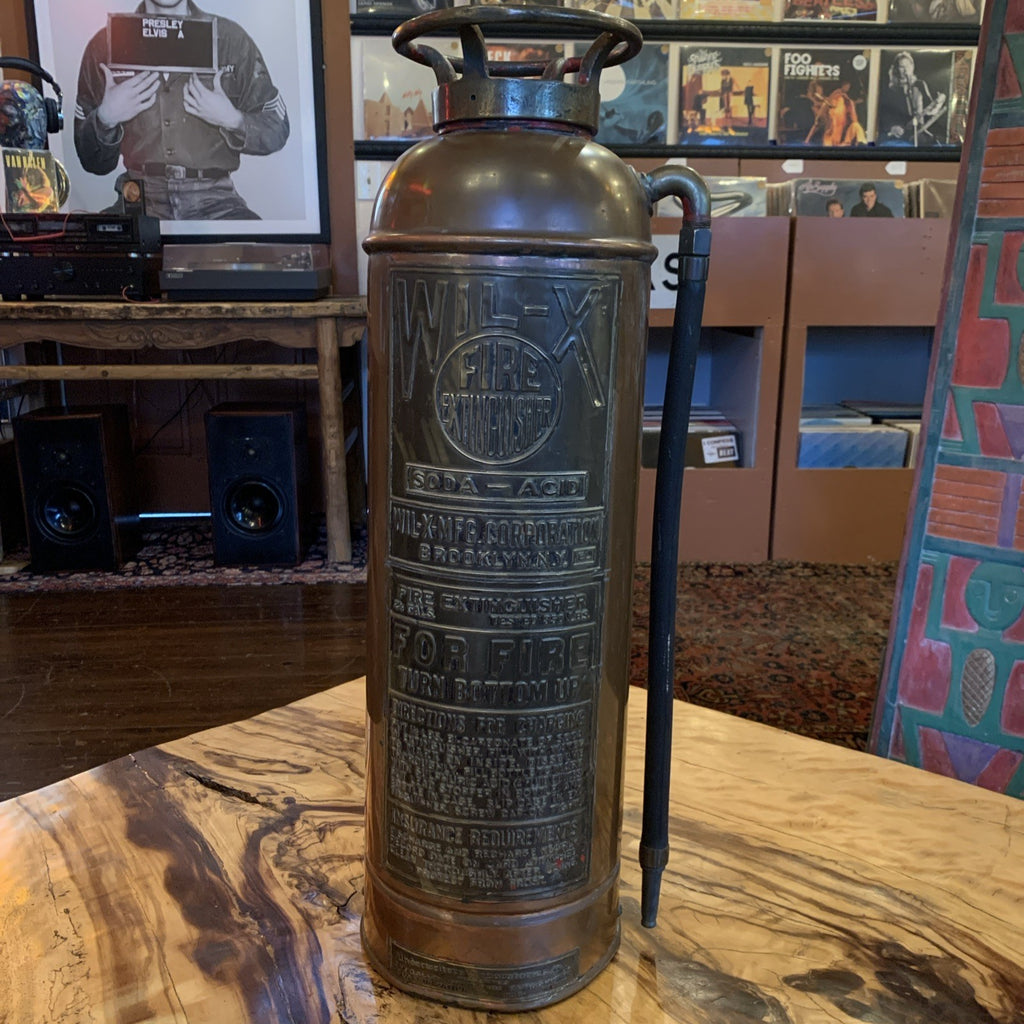 Wil-X Brass Fire Extinguisher - Ca. 1920 - Brooklyn, NY - Excellant Condition