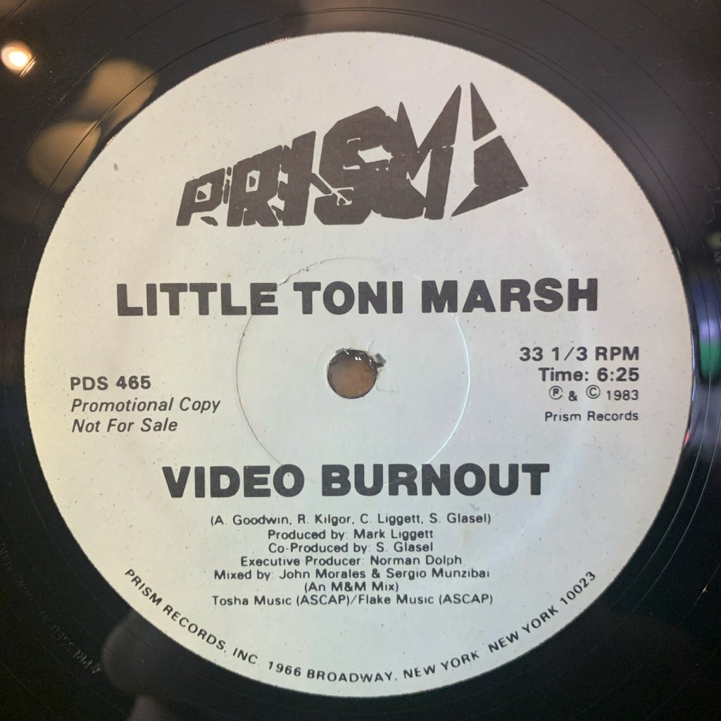 Little Toni Marsh ‎– Video Burnout -  Prism ‎– PDS 465 - 12” Promo - NM(M-)