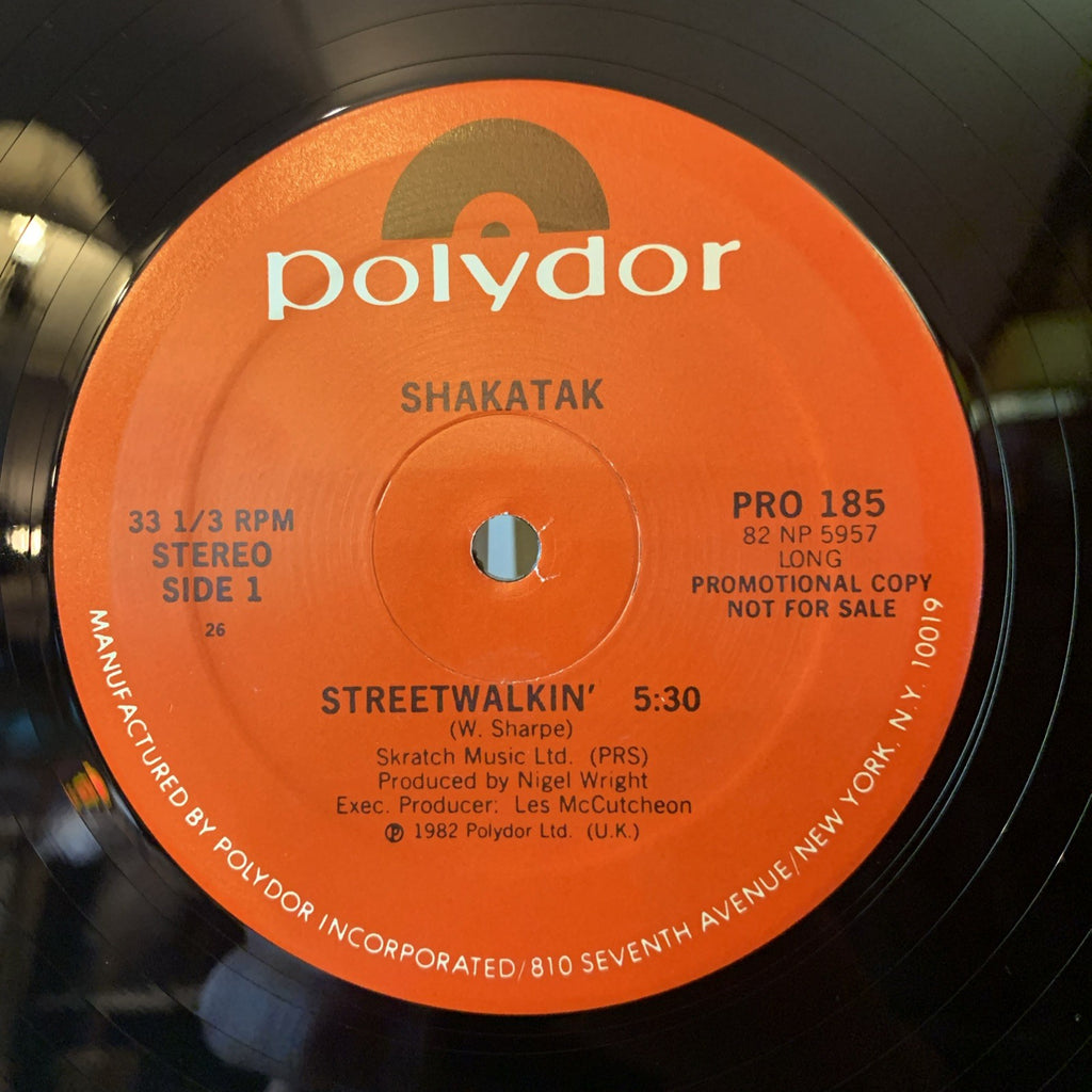 Shakatak ‎– Streetwalkin' - Polydor – PRO 185 - 12” Promo - NEAR MINT+