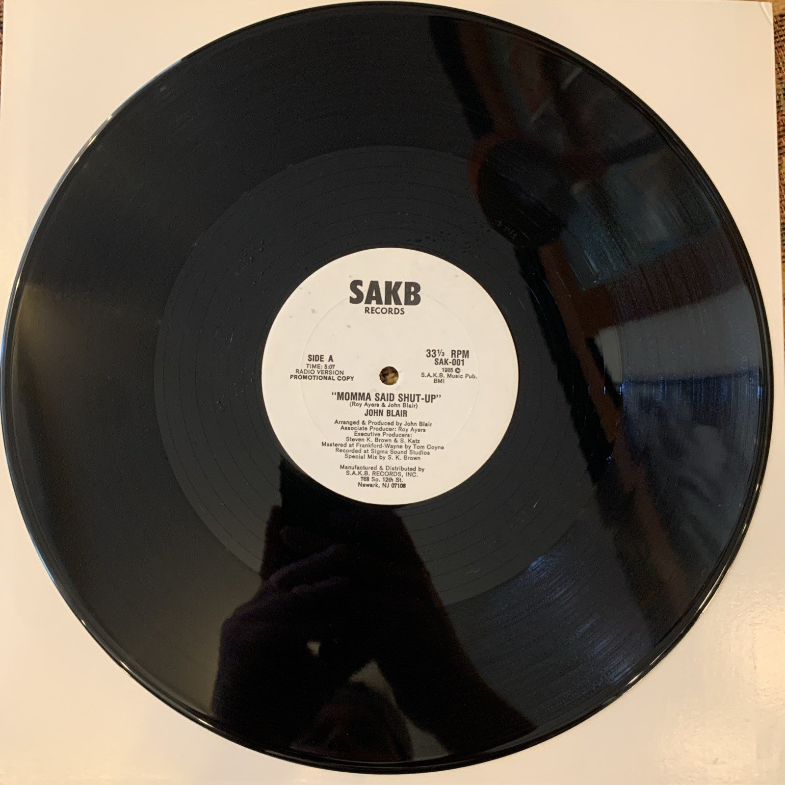 John Blair – Momma Said Shut-Up - Sakb Records SAK-001 - 12” Promo NEAR MINT+