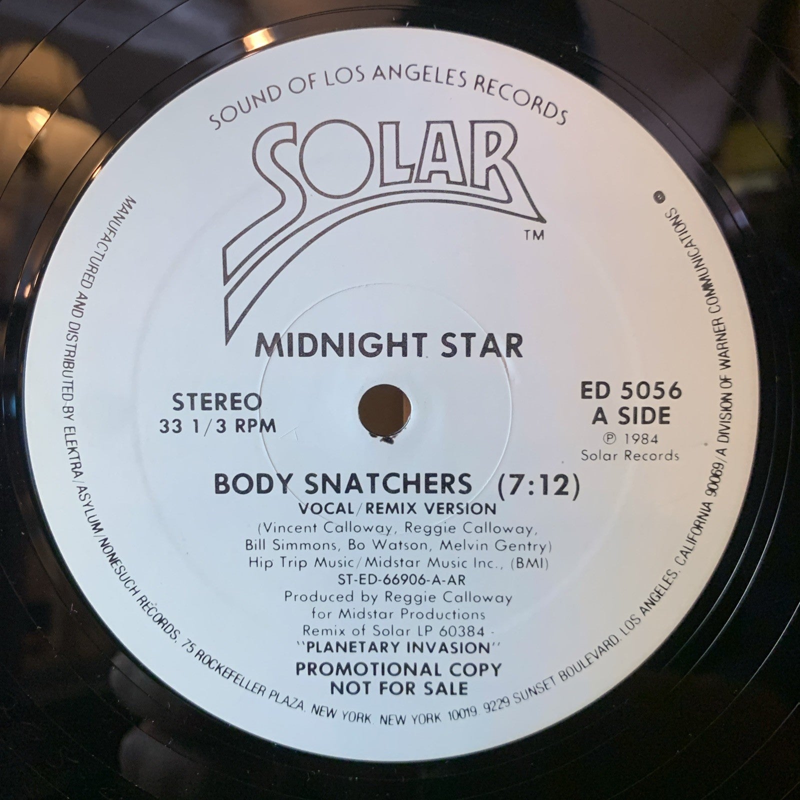 Midnight Star ‎– Body Snatchers -  Solar ‎– ED 5056 - 12” Promo - NEAR MINT+