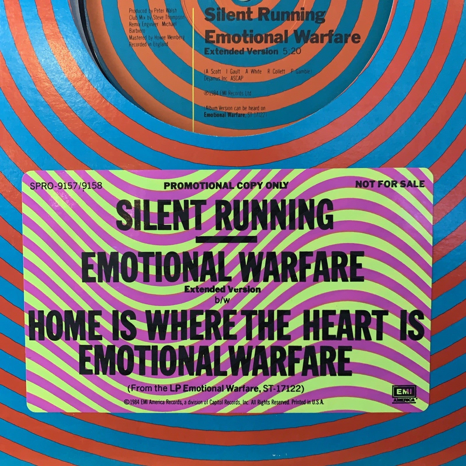 Silent Running ‎– Emotional Warfare - 12 Promo - Hype Sticker - NM/NM