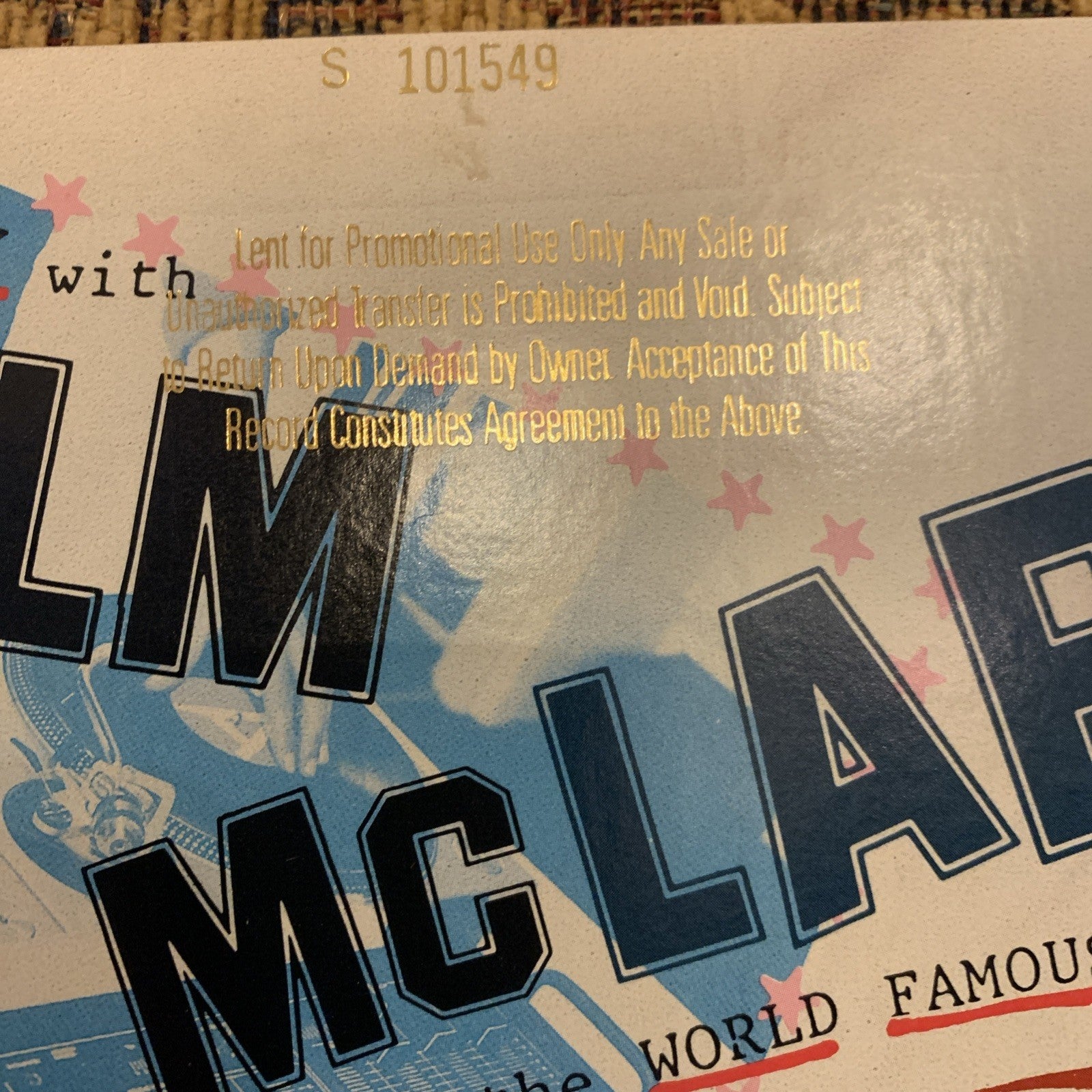 Malcolm Mclaren - D'ya Like Scratchin' -  Island Records ‎– Gold Promo - NM/NM