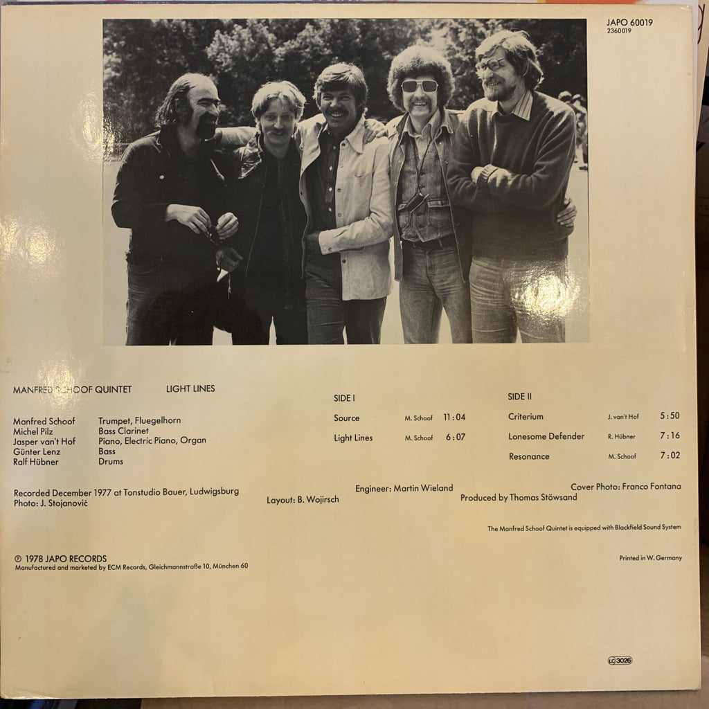 Manfred Schoof Quintet - Light Lines LP Album Vinyl Schallplatte - EX/NM