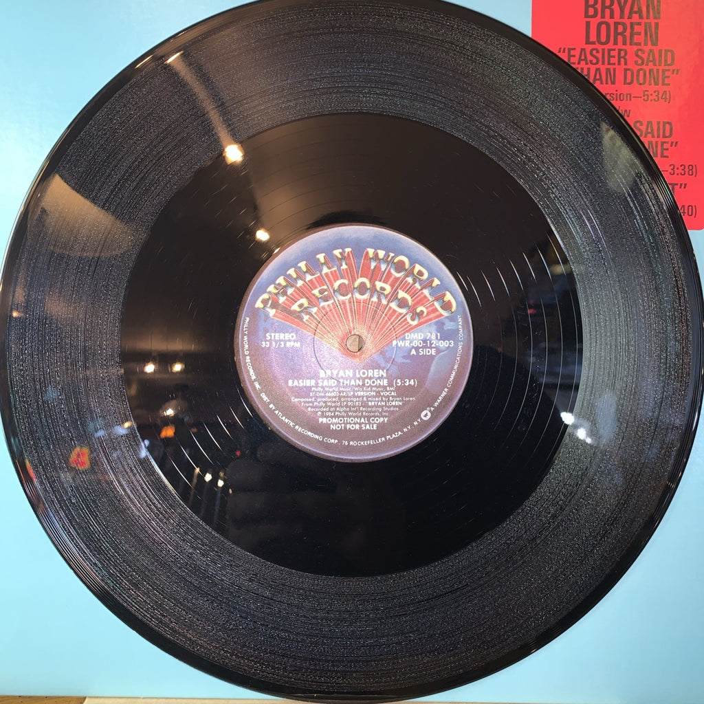 Bryan Loren – Easier Said Than Done - Philly World Records - 12” Promo - NM (M-)