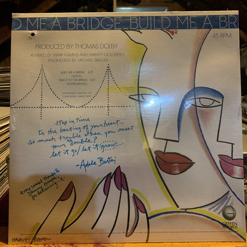 Adele Bertei - Build Me A Bridge - SEALED 12” Single - Thomas Dolby