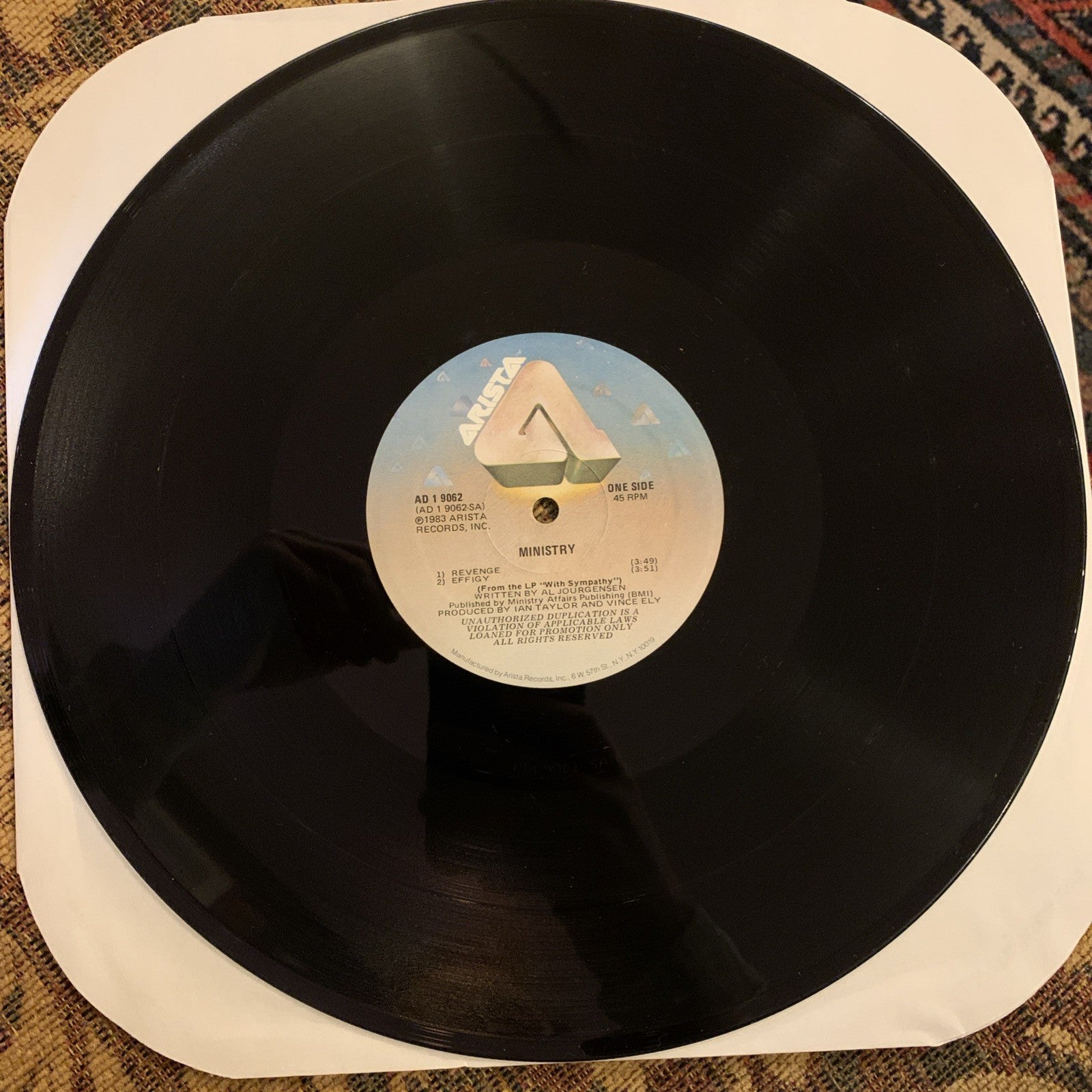 Ministry – Revenge - Arista – AD 1 9062 - Gold Promo - NM+