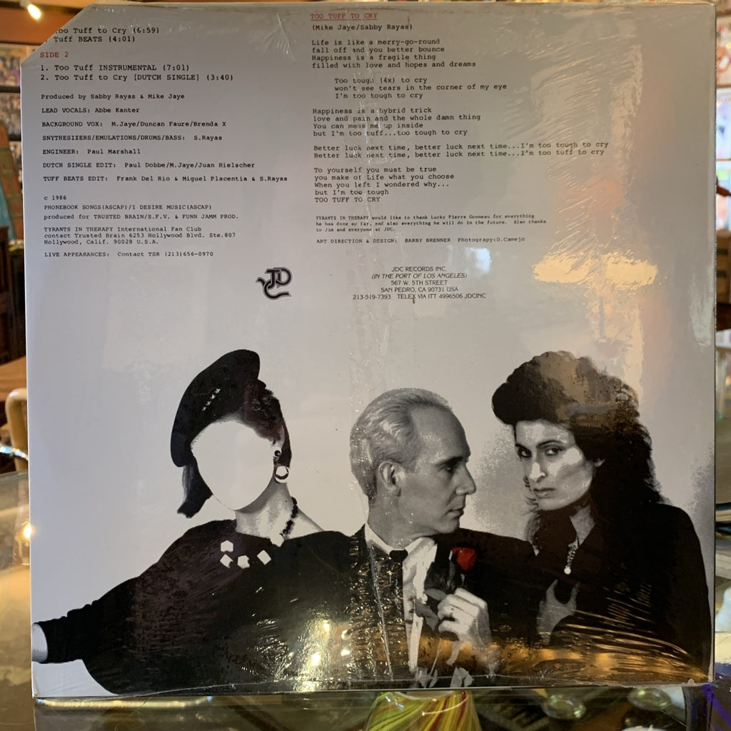 Tyrants In Therapy ‎– Too Tuff To Cry -   JDC Records ‎– JDC 0079 - SEALED