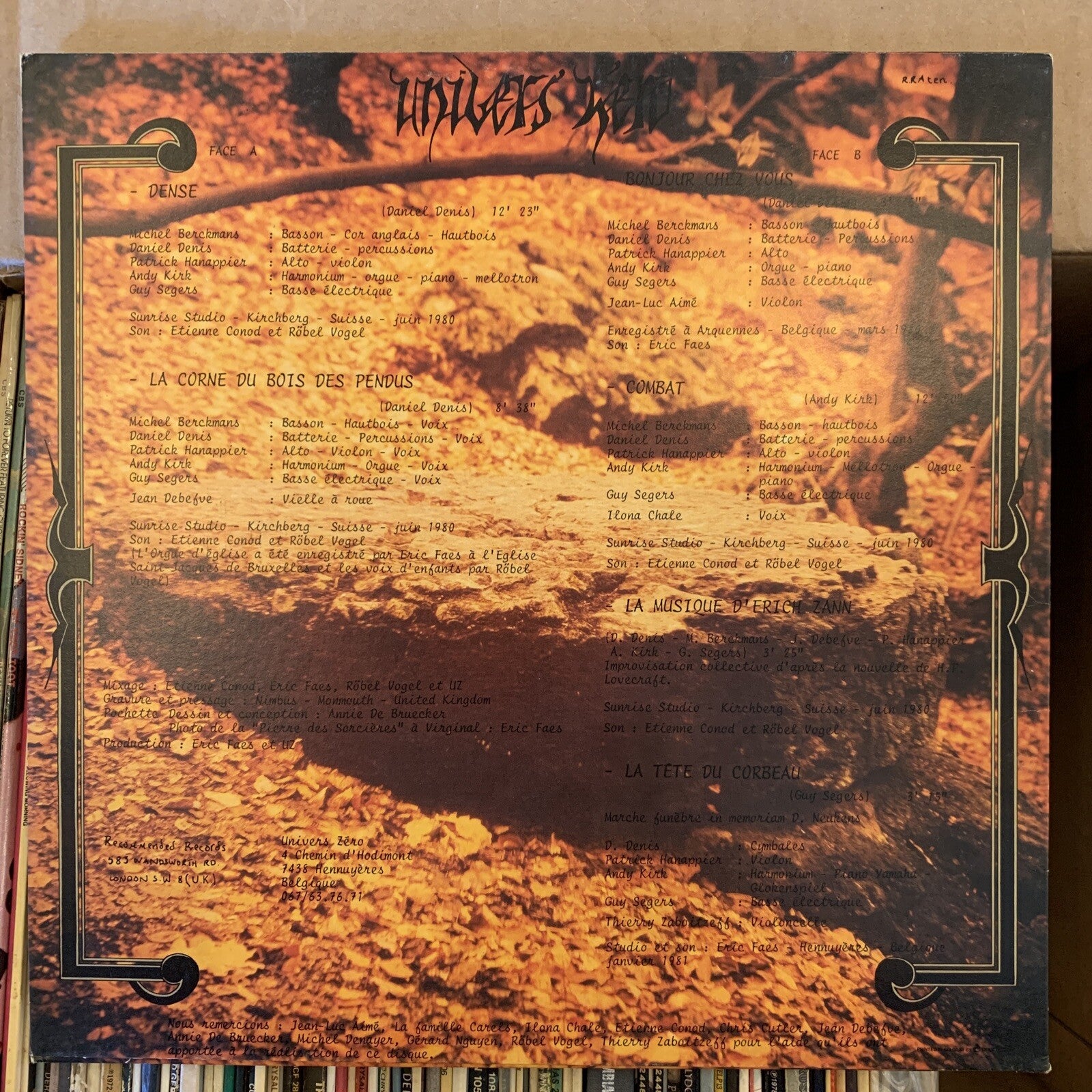 Univers Zero ‎– Ceux Du Dehors UK Press  LP 1981 Avantgarde PROG EF 1331 EX/NM+