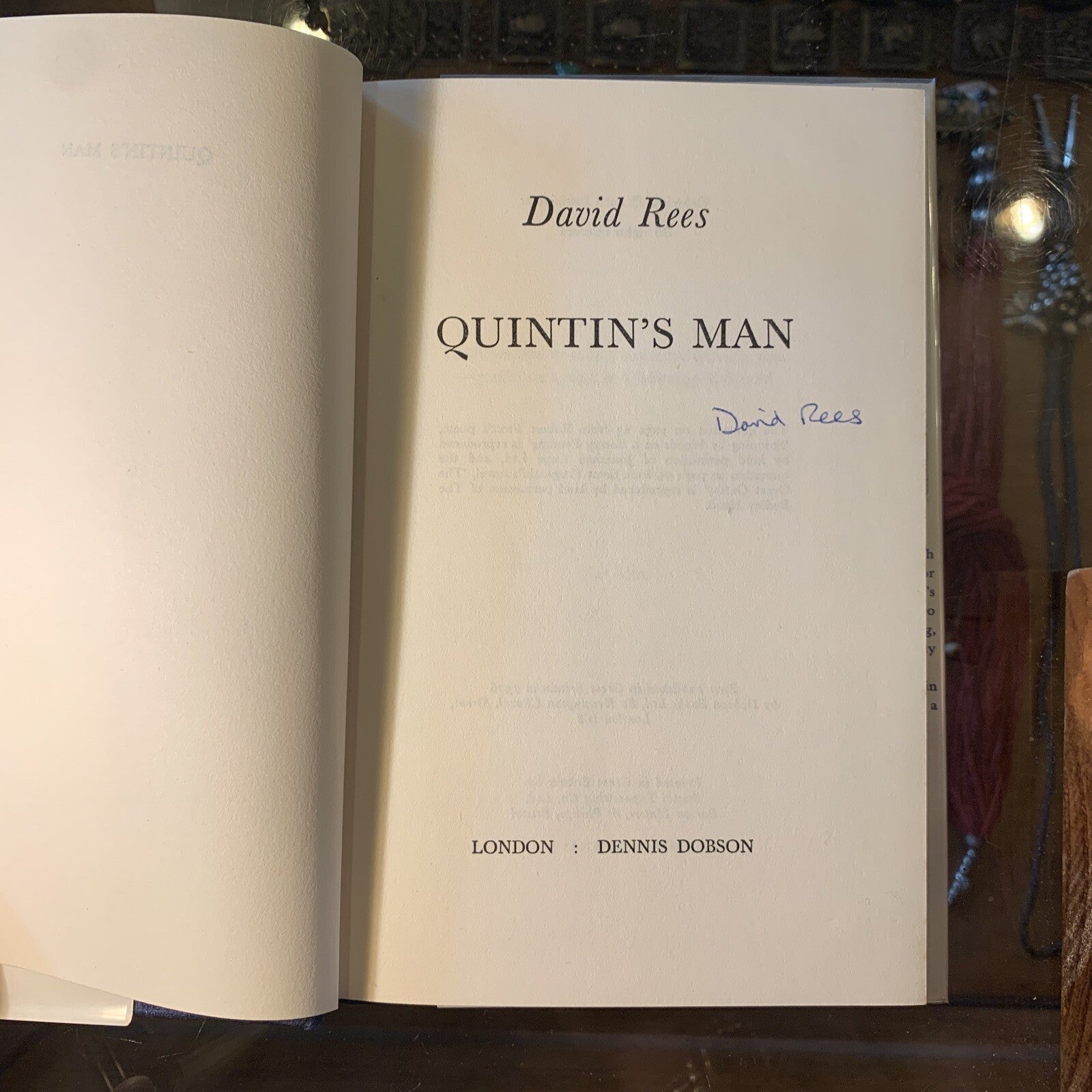 Quintin’s Man David Rees Signed First Edition