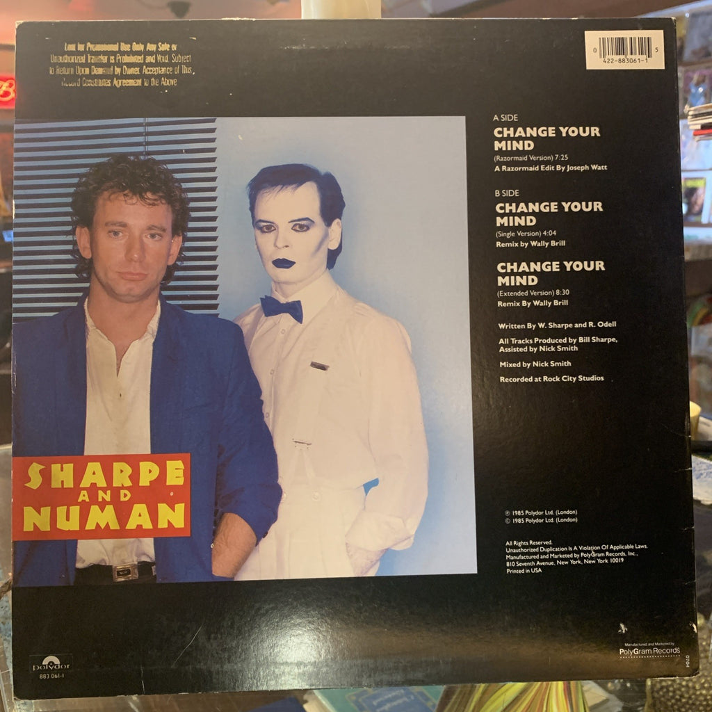Sharpe And Numan – Change Your Mind - Polydor – 883 061-1 - Promo - VG+/NM+