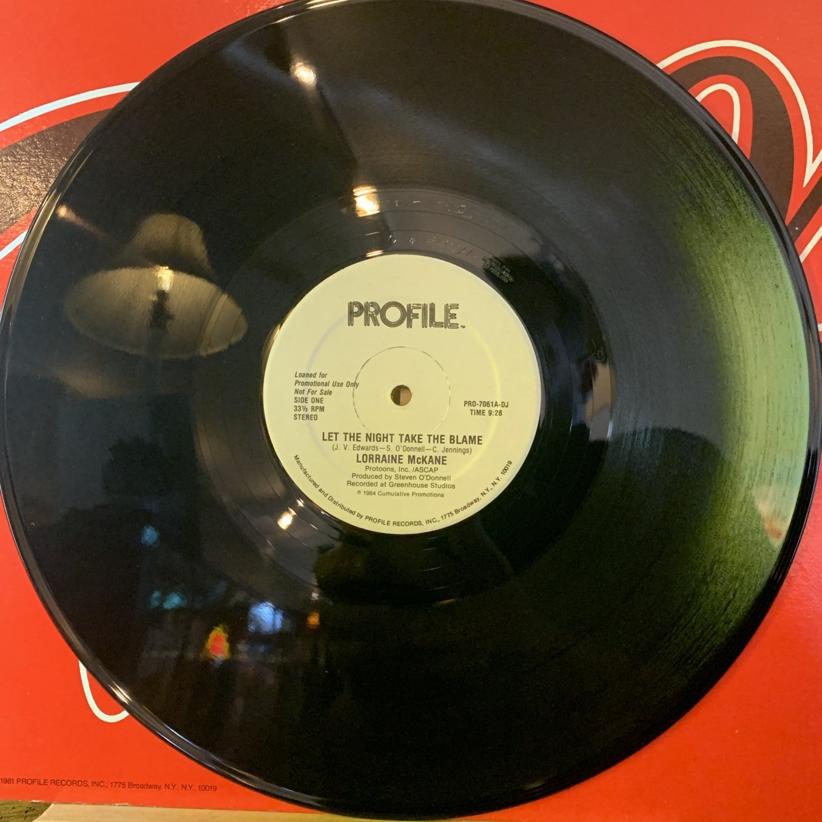 Lorraine McKane ‎– Let The Night Take The Blame - 12” PROMO - EX/NM