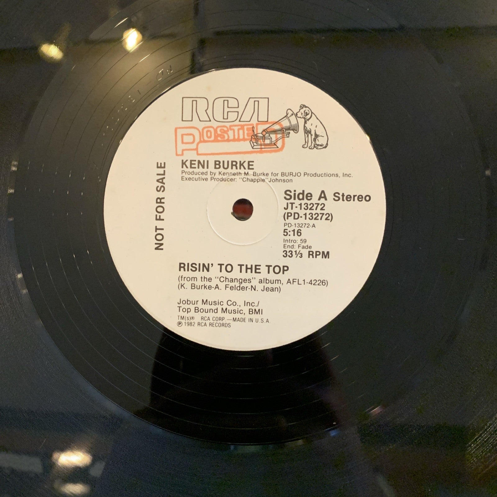 Keni Burke ‎– Risin' To The Top - RCA Jt-13272 - White Label Promo - Near Mint+