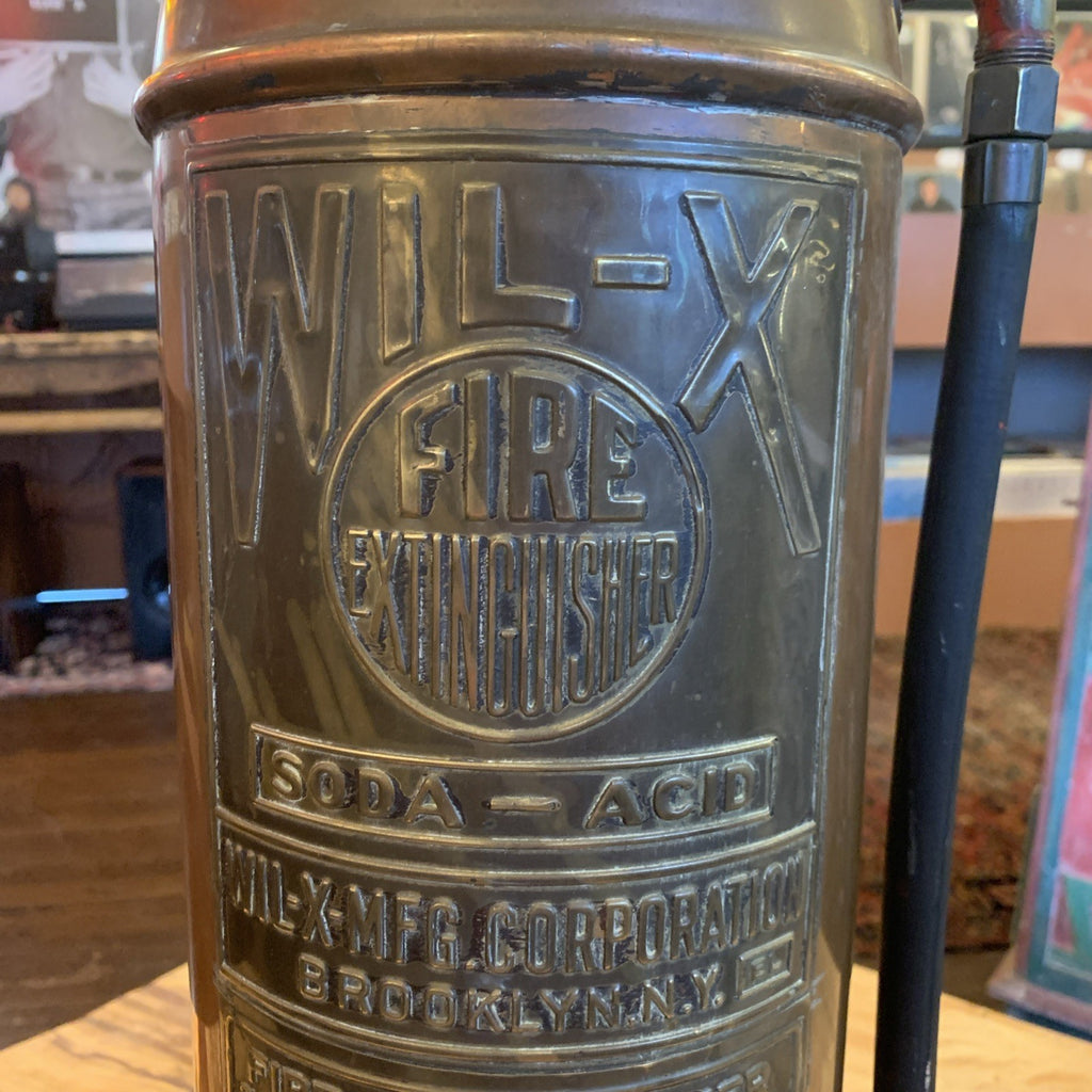 Wil-X Brass Fire Extinguisher - Ca. 1920 - Brooklyn, NY - Excellant Condition