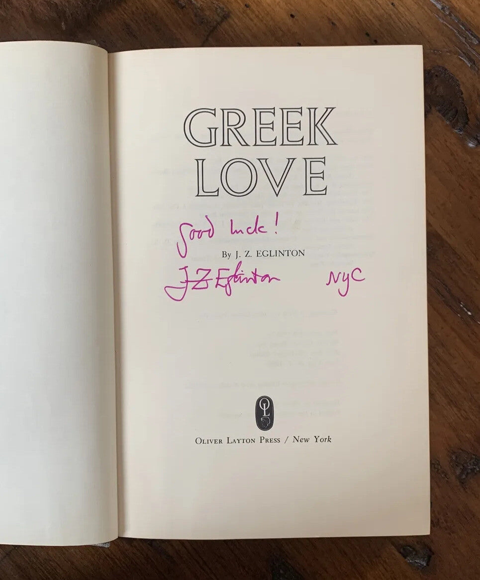 J.Z. Eglinton aka Walter Breen - Greek Love - Signed First Edition 1964