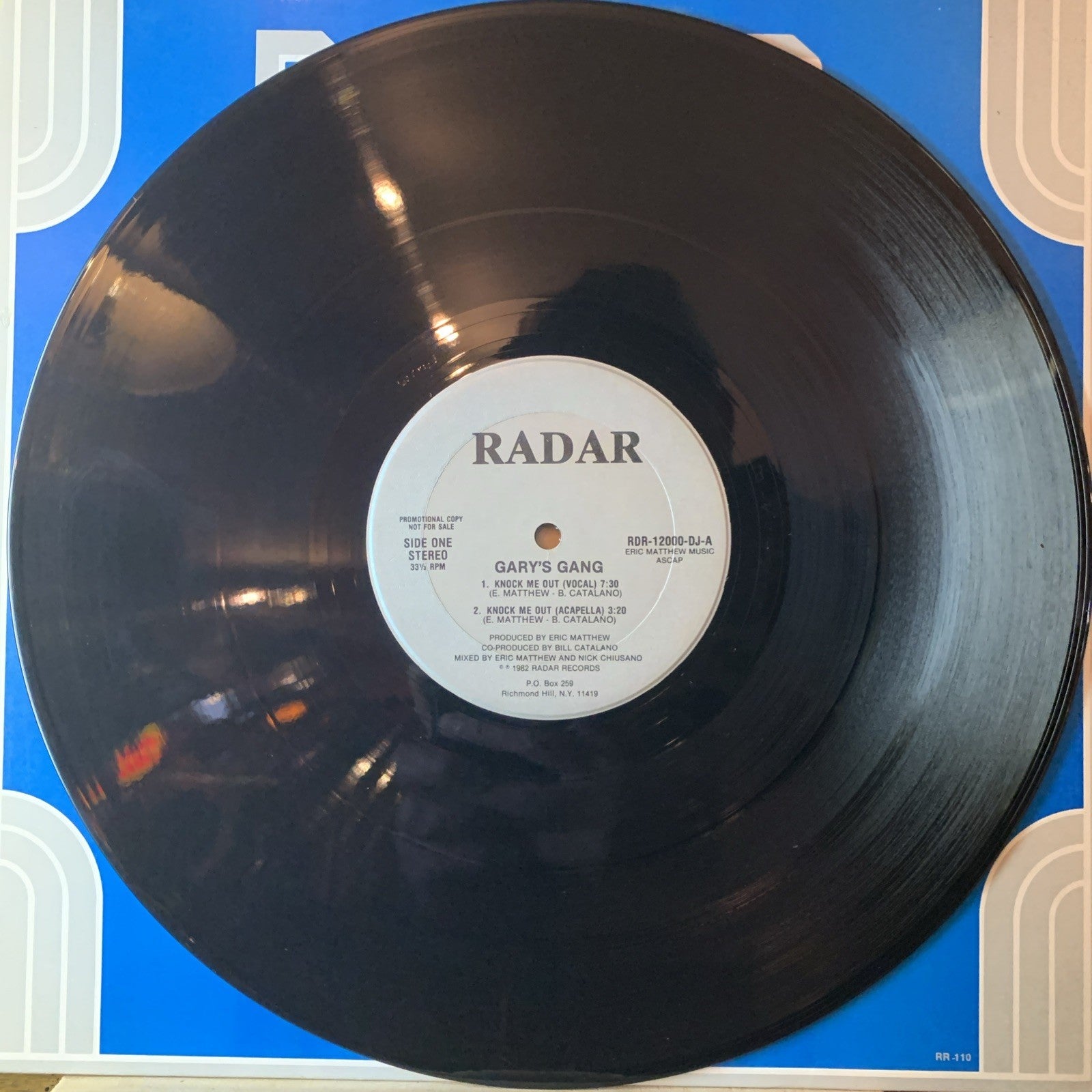Gary's Gang ‎– Knock Me Out -  Radar Records - 12” Promo - NM (M-)
