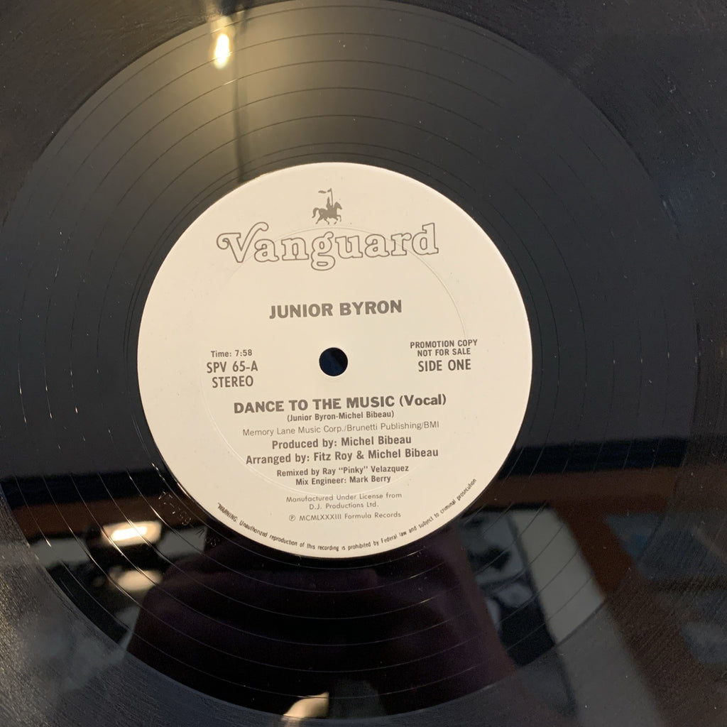 Junior Byron – Dance To The Music - Vanguard SPV-65 - White Label Promo - NM+