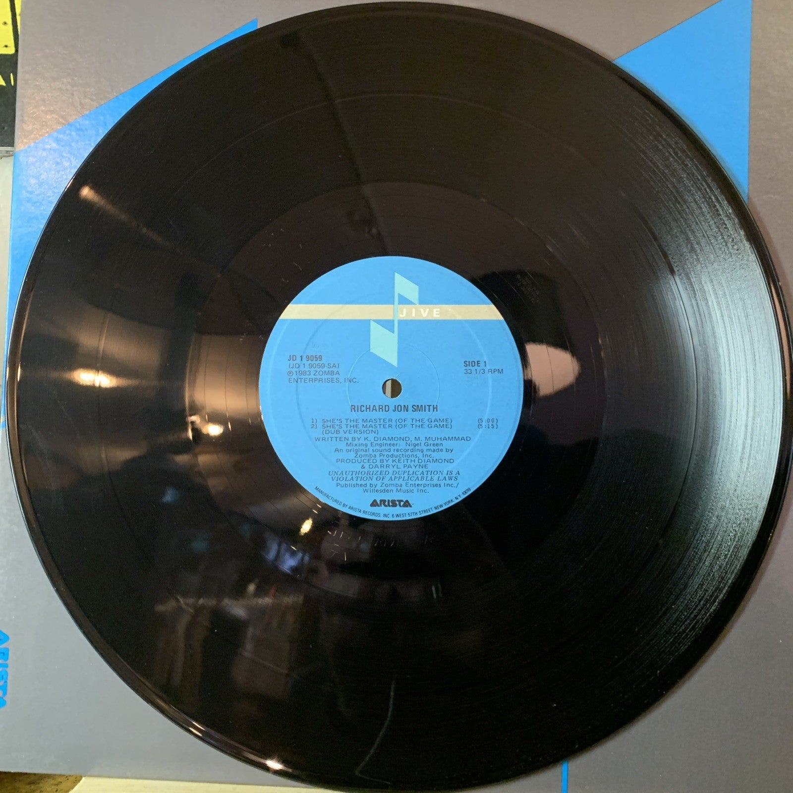 Richard Jon Smith – She's The Master (Of The Game) - Jive JD 1 9059 - NEAR MINT